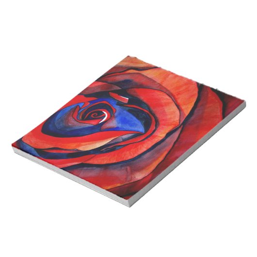 Bloc-note Peinture abstraite de rose rouge macro (Tourné)