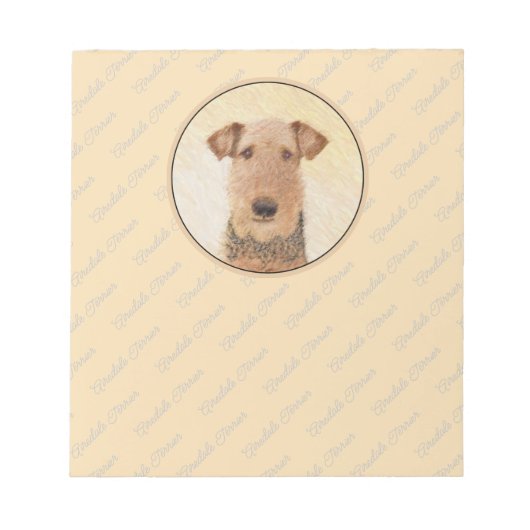 Bloc-note Peinture Airedale Terrier - Cute Original Art (Devant)