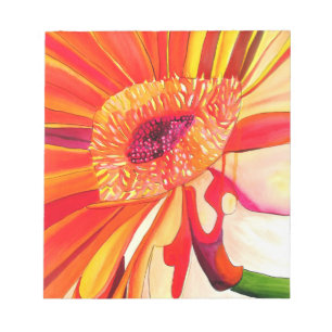 Bloc-note Peinture artistique à l'aquarelle de gérbera rouge