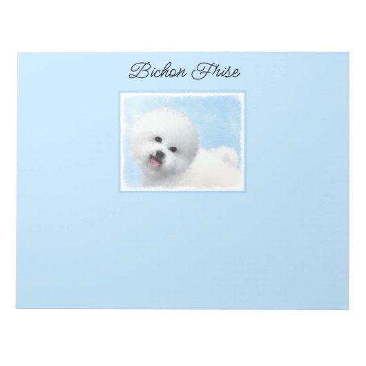 Bloc-note Peinture Bichon Frise - Cute Original Chien Art (Devant)