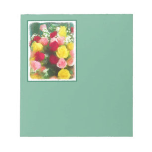 Bloc-note Peinture Bouquet Rose - Jolie Art Fleur Originale