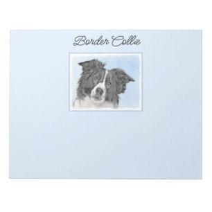 Bloc-note Peinture Collie Bordure - Joli art original chien