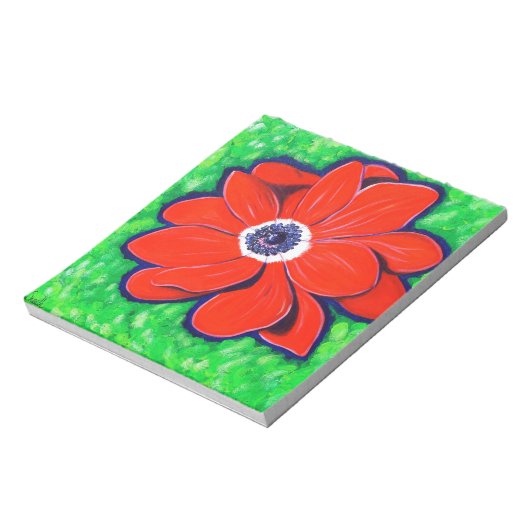 Bloc-note Peinture d'anémone rouge vif (Tourné)