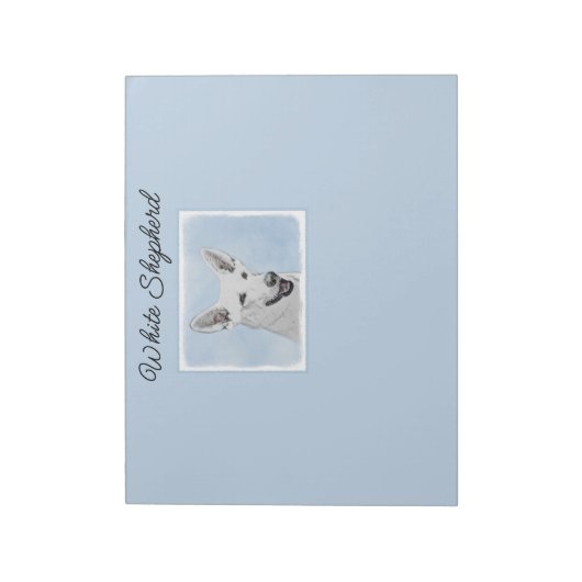 Bloc-note Peinture de berger blanc - jolie art original de c (Tourné)
