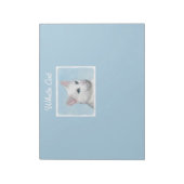 Bloc-note Peinture de chat blanc - Cute Original Cat Art (Tourné)
