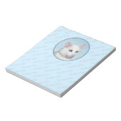 Bloc-note Peinture de chat blanc - Cute Original Cat Art (Tourné)