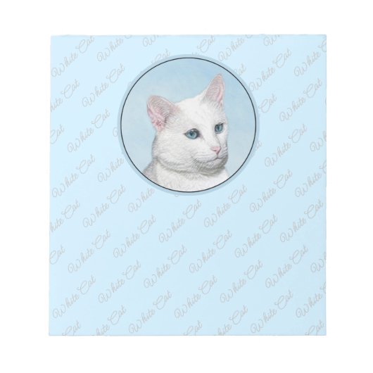 Bloc-note Peinture de chat blanc - Cute Original Cat Art (Devant)