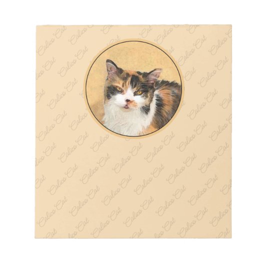 Bloc-note Peinture de chat Calico - Cute Original Cat Art (Devant)
