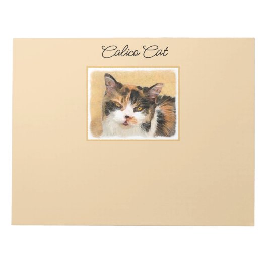 Bloc-note Peinture de chat Calico - Cute Original Cat Art (Devant)