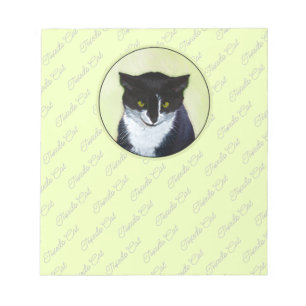 Bloc-note Peinture de chat Tuxedo - Cute Original Cat Art