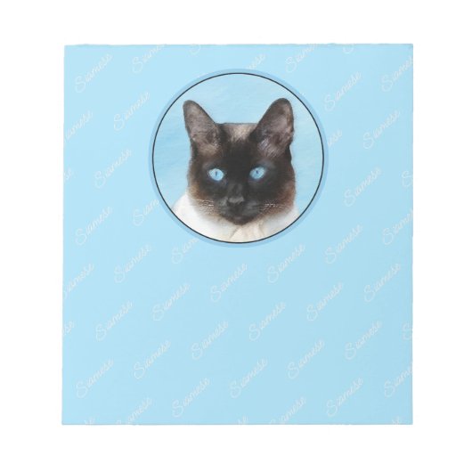 Bloc-note Peinture de chats de Siamese Art animal original (Devant)