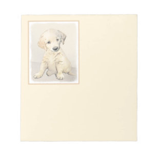 Bloc-note Peinture de chiot d'or Retriever - Art de chien or