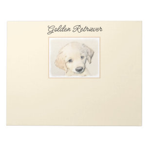 Bloc-note Peinture de chiot d'or Retriever - Art de chien or
