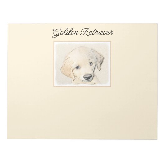 Bloc-note Peinture de chiot d'or Retriever - Art de chien or (Devant)