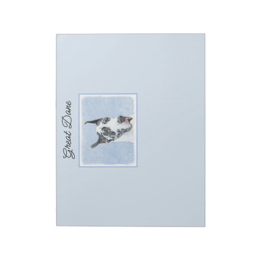 Bloc-note Peinture de Great Dane (Arlequin) - Art original d (Tourné)