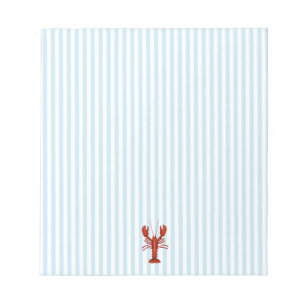 Bloc-note Peinture de homard rayure bleue marine Prépa