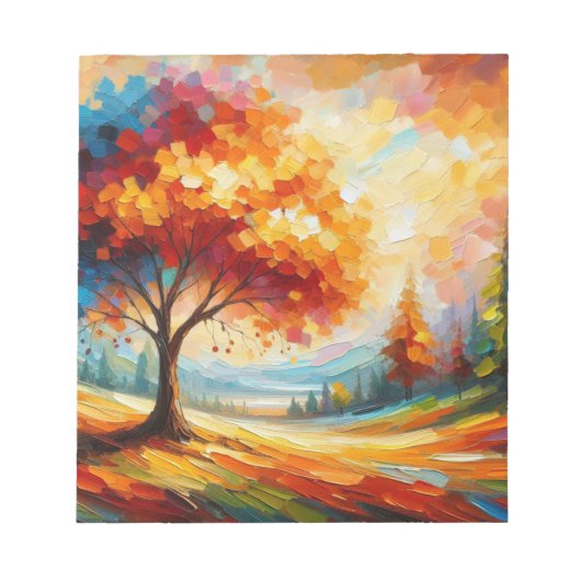 Bloc-note Peinture de paysage avec des couleurs vives (Devant)