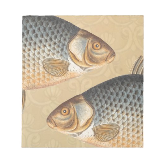 Bloc-note peinture de pêche de carpe dessin d'eau douce  (Devant)