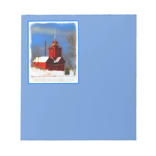 Bloc-note Peinture de phare rouge - Art original (Devant)