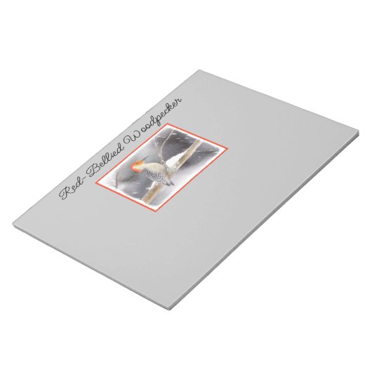 Bloc-note Peinture de pic à ventre rouge Art original (Incliné)