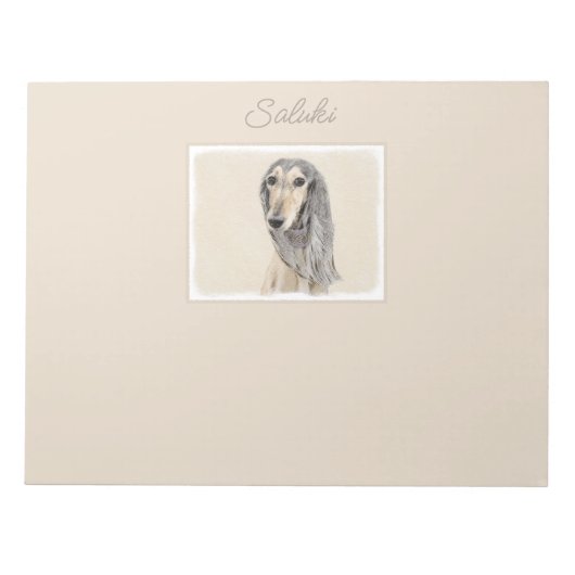 Bloc-note Peinture de Saluki (Faune) - Cute Original Chien A (Devant)