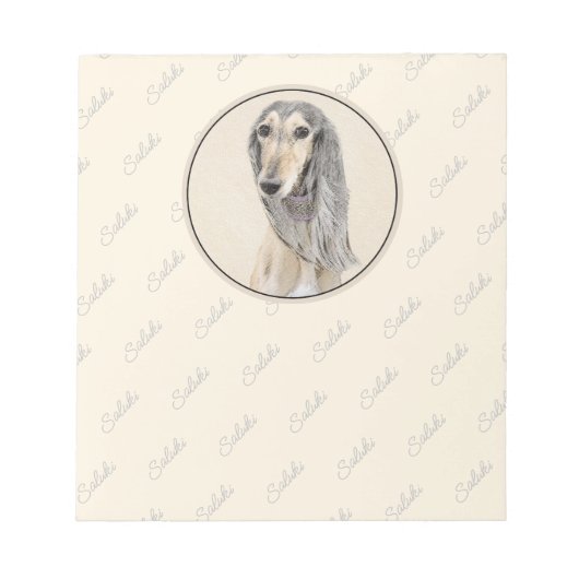 Bloc-note Peinture de Saluki (Faune) - Cute Original Chien A (Devant)