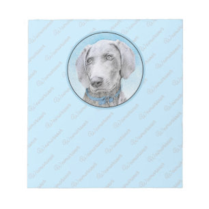 Bloc-note Peinture de Weimaraner - Art Original de Chien Mig