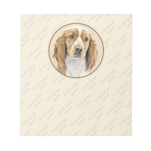 Bloc-note Peinture d'espagnol Welsh Springer - Art original  (Devant)