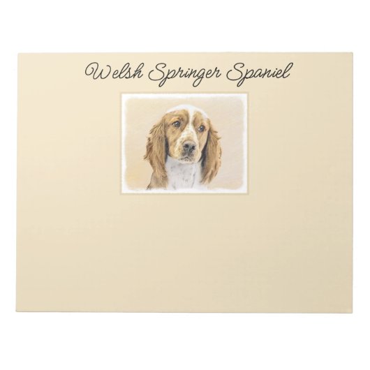 Bloc-note Peinture d'espagnol Welsh Springer - Art original (Devant)