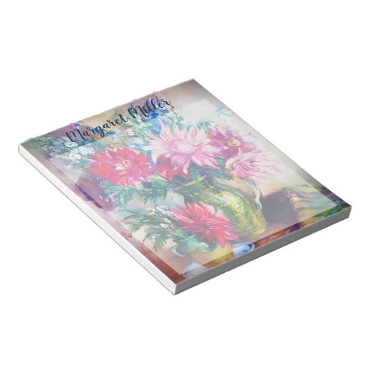 Bloc-note Peinture florale personnalisée (Incliné)