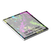 Bloc-note Peinture fraîche Retro Neon Splatter sur noir (Incliné)