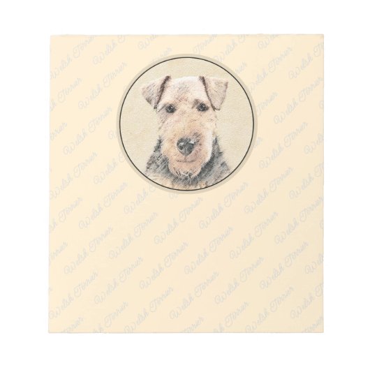 Bloc-note Peinture galloise Terrier - Cute Original Chien Ar (Devant)