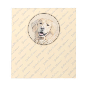 Bloc-note Peinture Golden Retriever - Joli art original chie