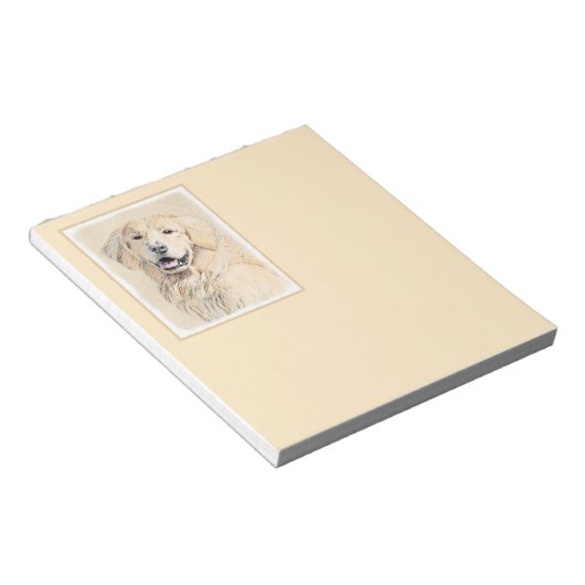 Bloc-note Peinture Golden Retriever - Joli art original chie (Incliné)