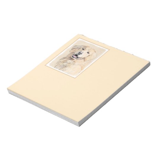 Bloc-note Peinture Golden Retriever - Joli art original chie (Tourné)