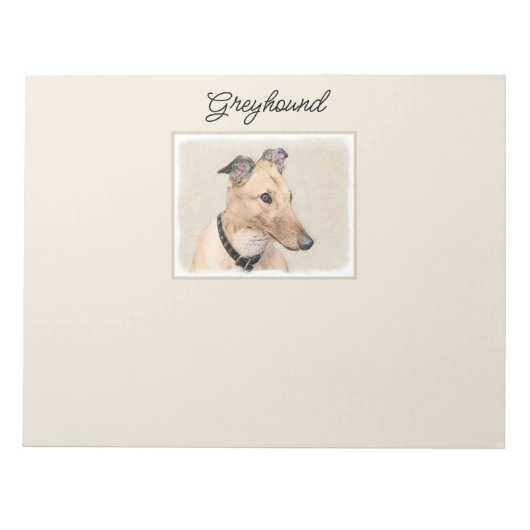 Bloc-note Peinture Greyhound - Cute Original Chien Art (Devant)
