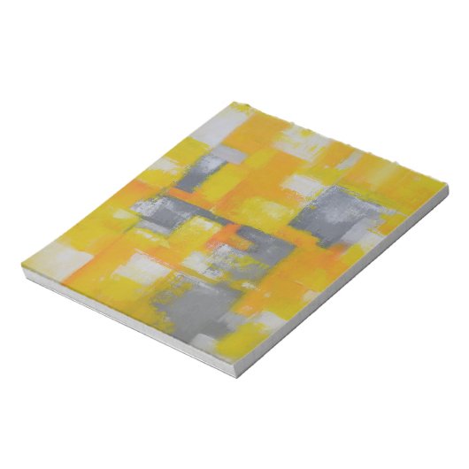 Bloc-note peinture gris jaune blanc abstrait (Tourné)