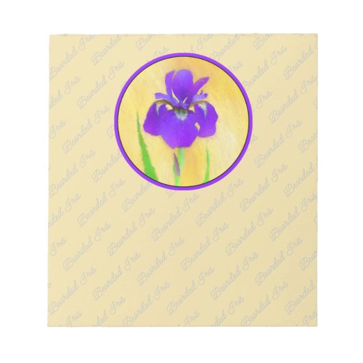 Bloc-note Peinture Iris Violet - Art Fleur Originale (Devant)