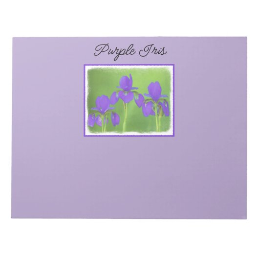 Bloc-note Peinture Iris Violet - Art Fleur Originale (Devant)