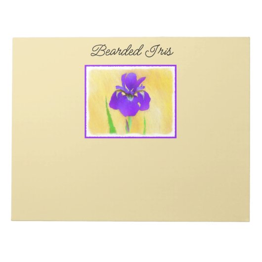 Bloc-note Peinture Iris Violet - Art Fleur Originale (Devant)