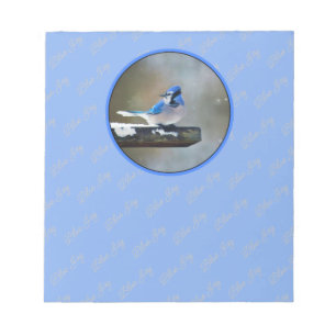 Bloc-note Peinture Jay Bleu - Art Oiseau Original