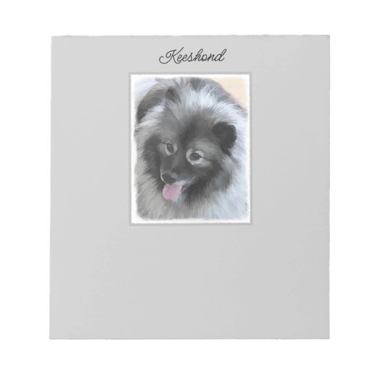 Bloc-note Peinture Keeshond Bailey - Cute Original Chien Art (Devant)