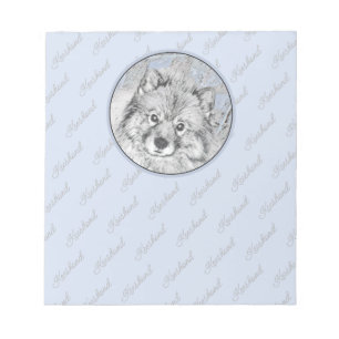 Bloc-note Peinture Keeshond Beth - Joli art original chien