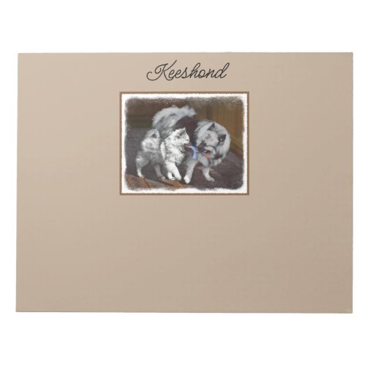 Bloc-note Peinture Keeshond Playtime - Jolie art original ch (Devant)