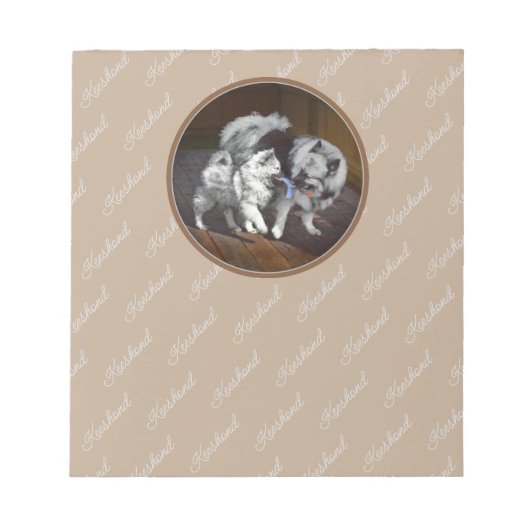 Bloc-note Peinture Keeshond Playtime - Jolie art original ch (Devant)