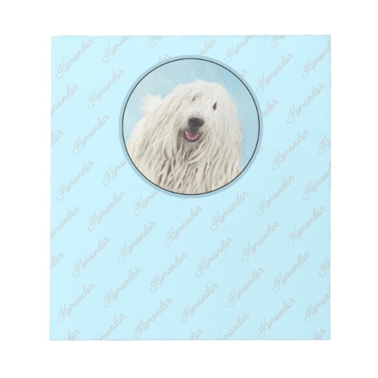 Bloc-note Peinture Komondor - Cute Original Chien Art (Devant)
