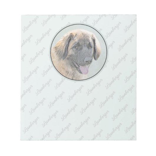 Bloc-note Peinture Leonberger - Joli art original chien (Devant)