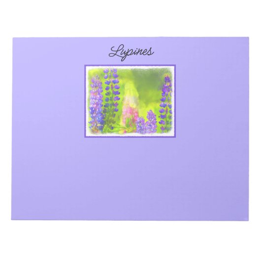 Bloc-note Peinture Lupine - Art Fleur Original (Devant)