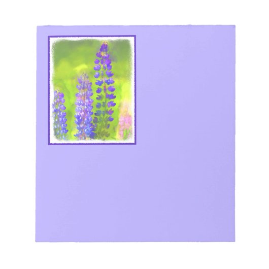 Bloc-note Peinture Lupine - Art Fleur Original (Devant)