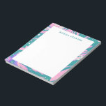 Bloc-note Peinture marbrée colorée en rose et vert avec nom<br><div class="desc">Un joli design coloré de peinture marbrée et tourbée dans un mélange coloré de rose et de vert,  personnalisé avec votre nom. Contactez-moi pour toute question ou demande.</div>